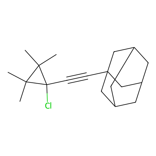 1-(Adamanthyl-1)-2-(1-chloro-2,2,3,3-tetramethylcyclopropyl)acethylene structure