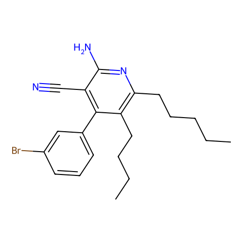 2-Amino-4-(3-bromophenyl)-5-butyl-6-pentylpyridine-3-carbonitrile structure