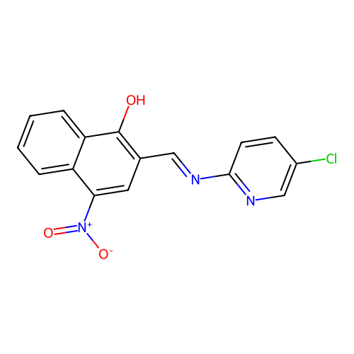 2-{(E)-[(5-chloropyridin-2-yl)imino]methyl}-4-nitronaphthalen-1-ol structure