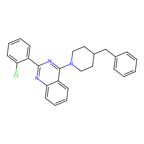 4-(4-Benzylpiperidin-1-yl)-2-(2-chlorophenyl)quinazoline structure
