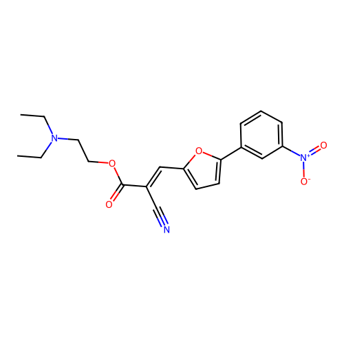 2-(diethylamino)ethyl (2E)-2-cyano-3-[5-(3-nitrophenyl)furan-2-yl]prop-2-enoate structure