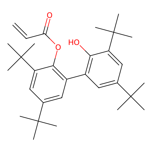 3,3',5,5'-Tetra-tert-butyl-2'-hydroxybiphenyl-2-yl prop-2-enoate structure