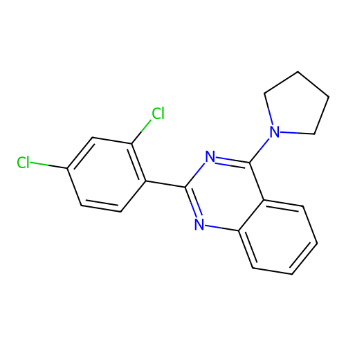 2-(2,4-Dichlorophenyl)-4-(pyrrolidin-1-yl)quinazoline structure