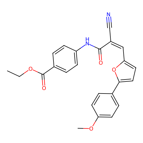 (Z)-ethyl 4-(2-cyano-3-(5-(4-methoxyphenyl)furan-2-yl)acrylamido)benzoate structure