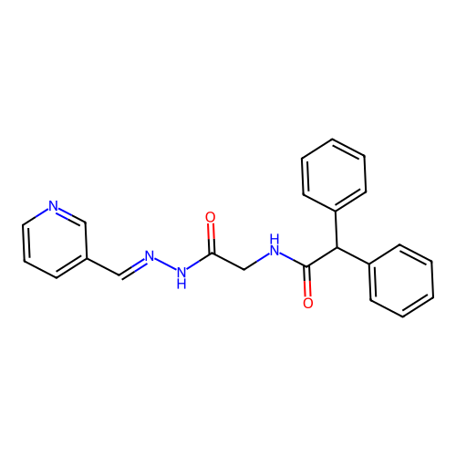 N-[2-oxo-2-[(2E)-2-(pyridin-3-ylmethylidene)hydrazinyl]ethyl]-2,2-diphenylacetamide structure