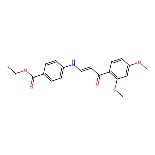 ethyl 4-{[(1E)-3-(2,4-dimethoxyphenyl)-3-oxoprop-1-en-1-yl]amino}benzoate structure