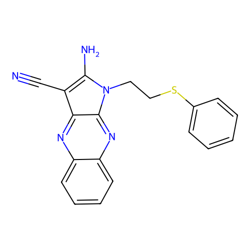 2-Amino-1-(2-phenylsulfanylethyl)pyrrolo[3,2-b]quinoxaline-3-carbonitrile structure