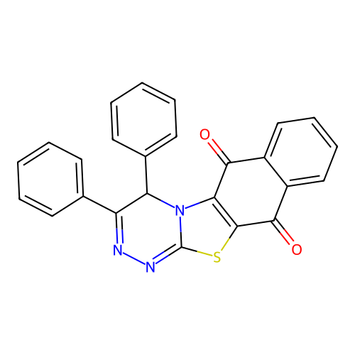 3,4-diphenyl-4H-naphtho[2',3':4,5]thiazolo[2,3-c][1,2,4]triazine-6,11-dione structure
