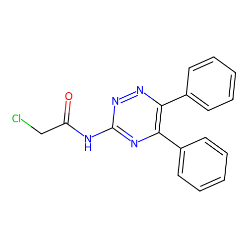 2-chloro-N-(5,6-diphenyl-1,2,4-triazin-3-yl)acetamide structure