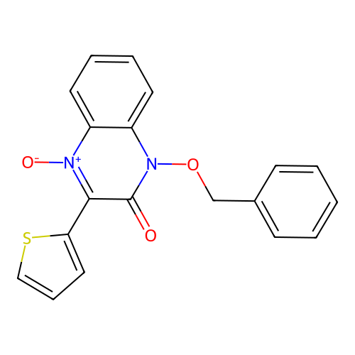 1-(benzyloxy)-3-(thiophen-2-yl)quinoxalin-2(1H)-one 4-oxide structure