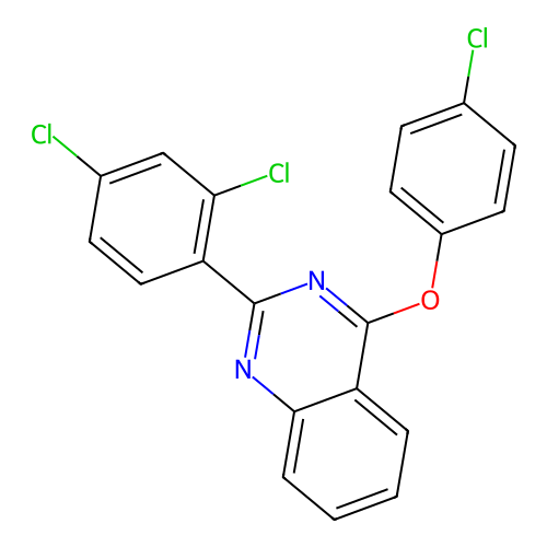 4-(4-Chlorophenoxy)-2-(2,4-dichlorophenyl)quinazoline structure