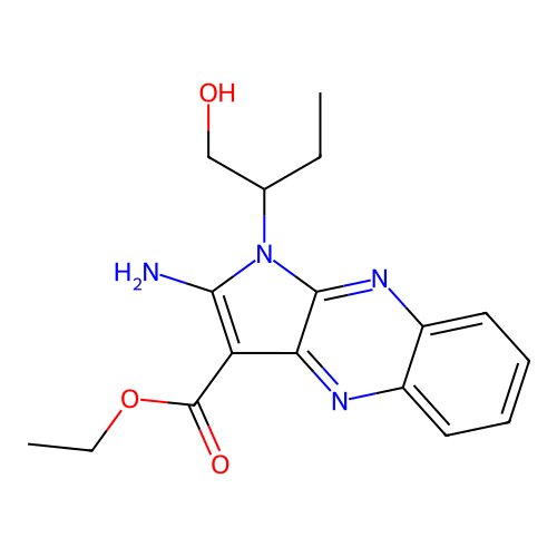 ethyl 2-amino-1-(1-hydroxybutan-2-yl)-1H-pyrrolo[2,3-b]quinoxaline-3-carboxylate structure
