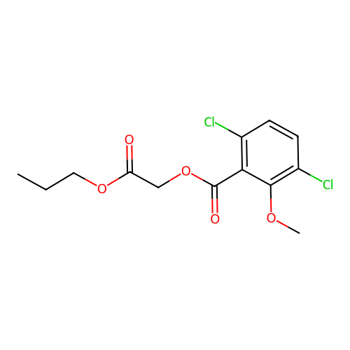 2-Oxo-2-propoxyethyl 3,6-dichloro-2-methoxybenzoate structure