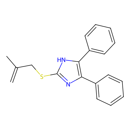 2-((2-methylallyl)thio)-4,5-diphenyl-1H-imidazole structure