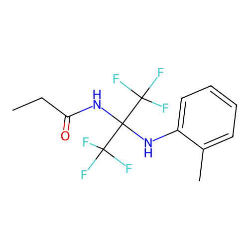 N-{1,1,1,3,3,3-hexafluoro-2-[(2-methylphenyl)amino]propan-2-yl}propanamide structure