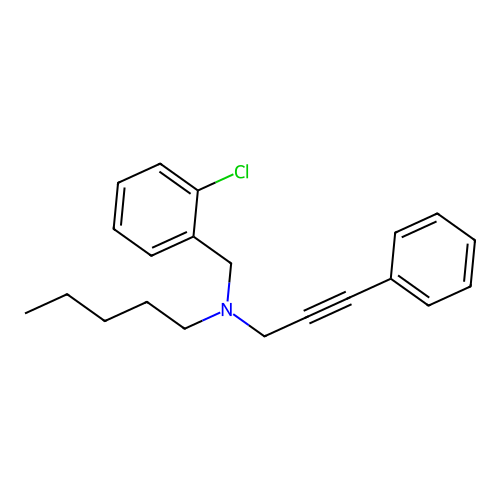 N-(2-chlorobenzyl)-N-(3-phenylprop-2-yn-1-yl)pentan-1-amine structure