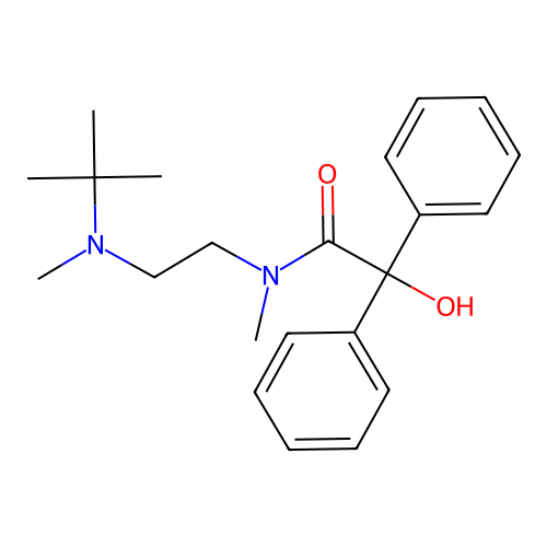 N-(2-(tert-butyl(methyl)amino)ethyl)-2-hydroxy-N-methyl-2,2-diphenylacetamide structure