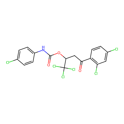 1,1,1-Trichloro-4-(2,4-dichlorophenyl)-4-oxobutan-2-yl (4-chlorophenyl)carbamate structure