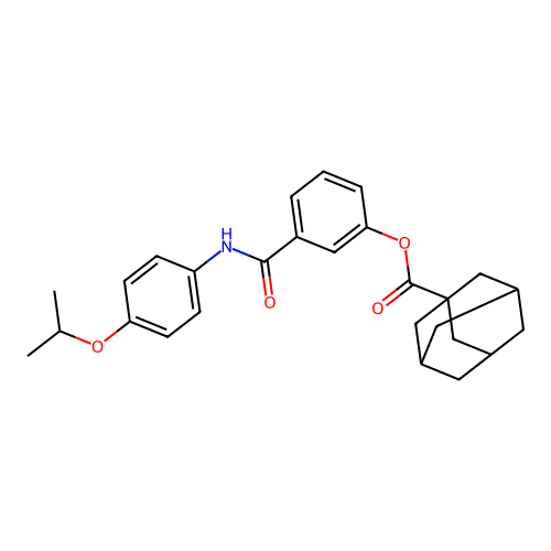(1S,3s)-3-((4-isopropoxyphenyl)carbamoyl)phenyl adamantane-1-carboxylate structure