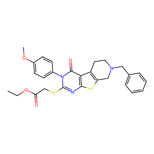 ethyl {[7-benzyl-3-(4-methoxyphenyl)-4-oxo-3,4,5,6,7,8-hexahydropyrido[4',3':4,5]thieno[2,3-d]pyrimidin-2-yl]sulfanyl}acetate structure