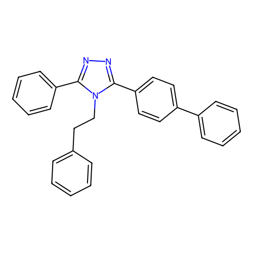3-(biphenyl-4-yl)-5-phenyl-4-(2-phenylethyl)-4H-1,2,4-triazole structure