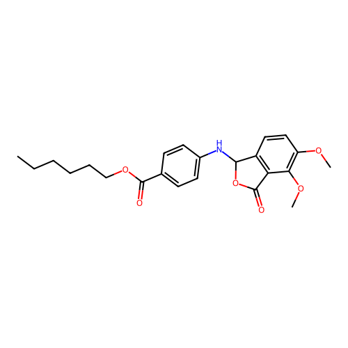 Hexyl 4-[(4,5-dimethoxy-3-oxo-1,3-dihydro-2-benzofuran-1-yl)amino]benzoate structure