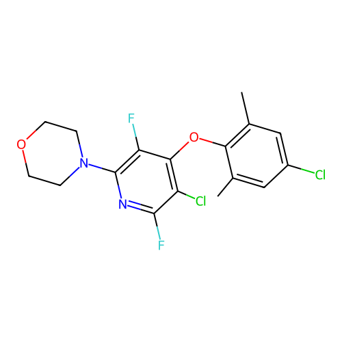 4-[5-Chloro-4-(4-chloro-2,6-dimethylphenoxy)-3,6-difluoropyridin-2-yl]morpholine structure
