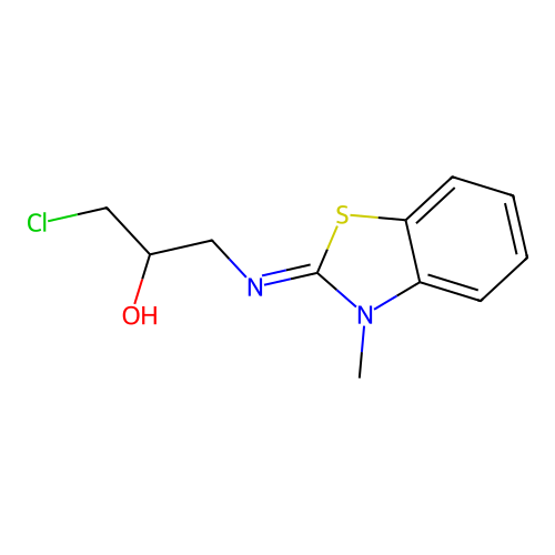 1-chloro-3-{[(2Z)-3-methyl-1,3-benzothiazol-2(3H)-ylidene]amino}propan-2-ol structure