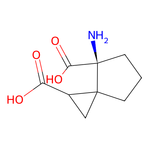 (4S)-4-Aminospiro[2.4]heptane-1,4-dicarboxylic acid structure
