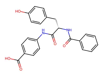 4-((2-(Benzoylamino)-3-(4-hydroxyphenyl)-1-oxopropyl)amino)benzoic acid structure