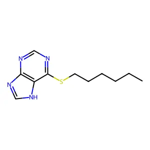 6-(Hexylthio)-1H-purine structure