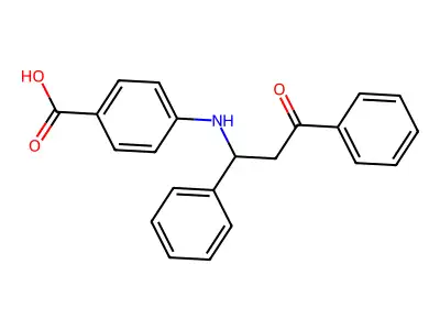 Benzoic acid, 4-[(3-oxo-1,3-diphenylpropyl)amino]- structure