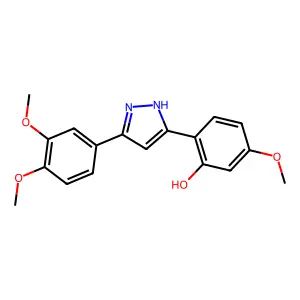 2-(5-(3,4-dimethoxyphenyl)-1H-pyrazol-3-yl)-5-methoxyphenol structure