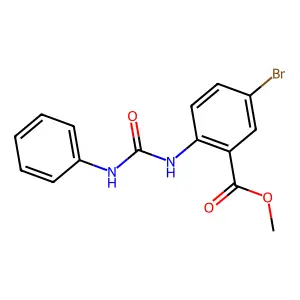 Methyl 2-[(anilinocarbonyl)amino]-5-bromobenzoate structure