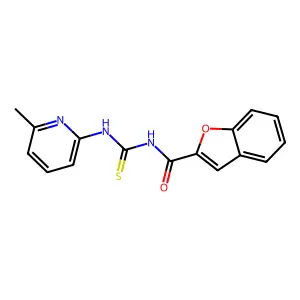 N-[(6-methylpyridin-2-yl)carbamothioyl]-1-benzofuran-2-carboxamide structure