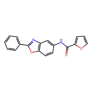 N-(2-phenyl-1,3-benzoxazol-5-yl)furan-2-carboxamide structure