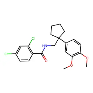 2,4-dichloro-N-[[1-(3,4-dimethoxyphenyl)cyclopentyl]methyl]benzamide structure