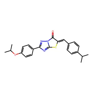 (5E)-2-(4-isopropoxyphenyl)-5-(4-isopropylbenzylidene)[1,3]thiazolo[3,2-b][1,2,4]triazol-6(5H)-one structure