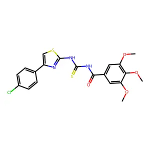 N-[[4-(4-chlorophenyl)-1,3-thiazol-2-yl]carbamothioyl]-3,4,5-trimethoxybenzamide structure