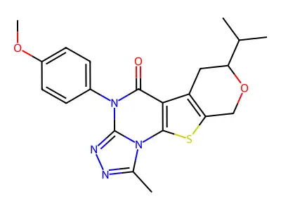 7-isopropyl-4-(4-methoxyphenyl)-1-methyl-6,7-dihydro-4H-pyrano[4',3':4,5]thieno[3,2-e][1,2,4]triazolo[4,3-a]pyrimidin-5(9H)-one structure