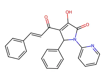4-cinnamoyl-3-hydroxy-5-phenyl-1-(2-pyridinyl)-1,5-dihydro-2H-pyrrol-2-one structure