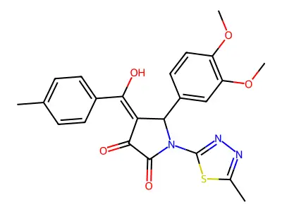 5-(3,4-dimethoxyphenyl)-3-hydroxy-1-(5-methyl-1,3,4-thiadiazol-2-yl)-4-(4-methylbenzoyl)-2,5-dihydro-1H-pyrrol-2-one structure