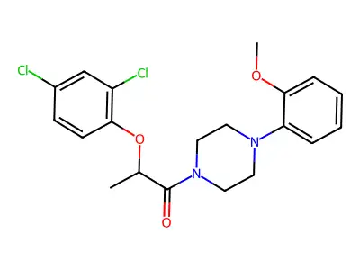2-(2,4-Dichlorophenoxy)-1-[4-(2-methoxyphenyl)piperazin-1-yl]propan-1-one structure