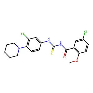 5-chloro-N-[(3-chloro-4-piperidin-1-ylphenyl)carbamothioyl]-2-methoxybenzamide structure