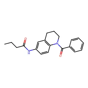 N-(1-benzoyl-1,2,3,4-tetrahydroquinolin-6-yl)butanamide structure
