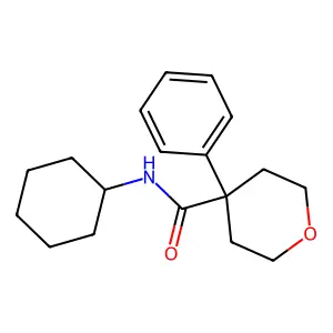 N-cyclohexyl-4-phenyloxane-4-carboxamide structure