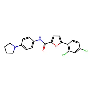 5-(2,4-dichlorophenyl)-N-(4-pyrrolidin-1-ylphenyl)furan-2-carboxamide structure