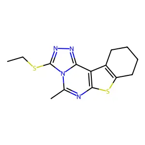 3-(ethylsulfanyl)-5-methyl-8,9,10,11-tetrahydro[1]benzothieno[3,2-e][1,2,4]triazolo[4,3-c]pyrimidine structure