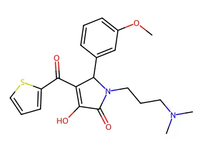 (4E)-1-[3-(dimethylamino)propyl]-4-[hydroxy(thiophen-2-yl)methylidene]-5-(3-methoxyphenyl)pyrrolidine-2,3-dione structure