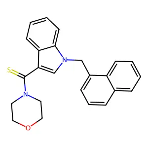 Morpholin-4-yl-[1-(naphthalen-1-ylmethyl)indol-3-yl]methanethione structure